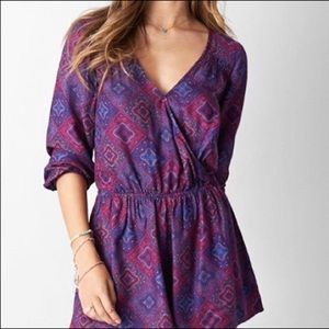 American Eagle purple patterned romper